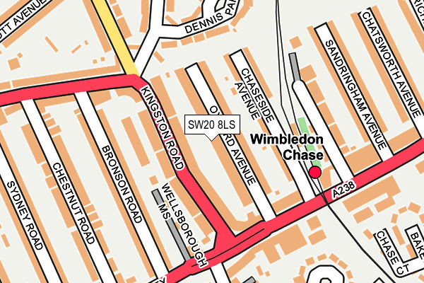 SW20 8LS map - OS OpenMap – Local (Ordnance Survey)