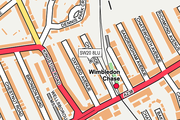 SW20 8LU map - OS OpenMap – Local (Ordnance Survey)