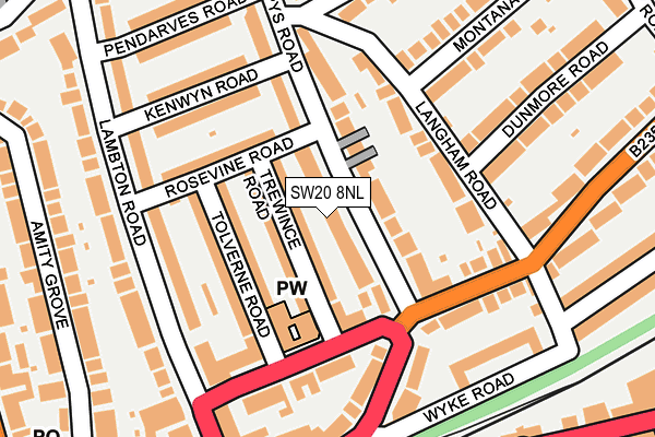 SW20 8NL map - OS OpenMap – Local (Ordnance Survey)