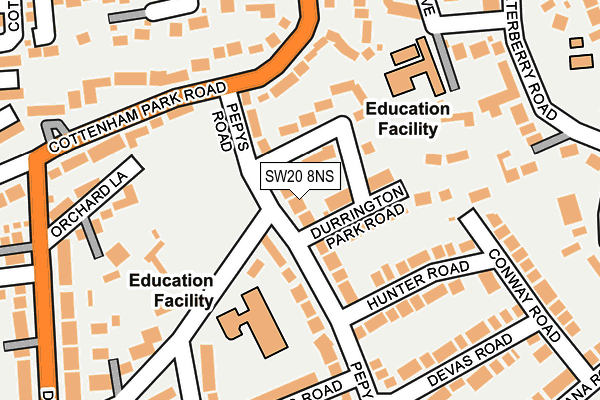 SW20 8NS map - OS OpenMap – Local (Ordnance Survey)