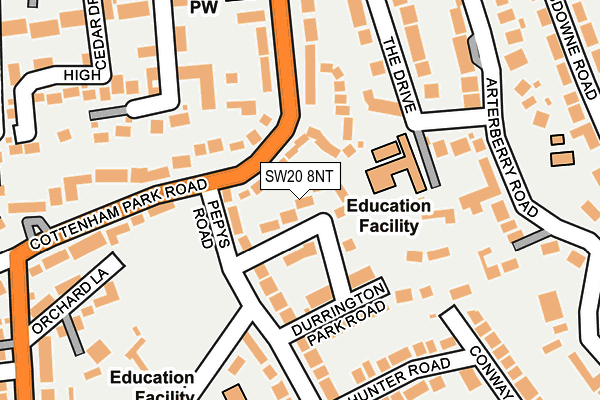 SW20 8NT map - OS OpenMap – Local (Ordnance Survey)