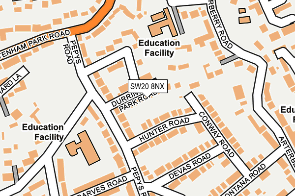 SW20 8NX map - OS OpenMap – Local (Ordnance Survey)