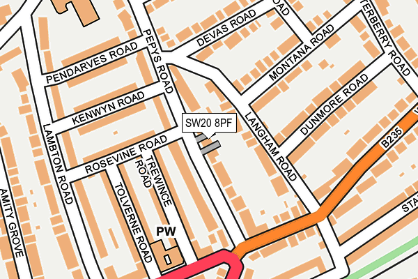 SW20 8PF map - OS OpenMap – Local (Ordnance Survey)