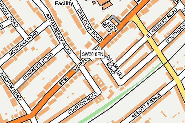 SW20 8PN map - OS OpenMap – Local (Ordnance Survey)