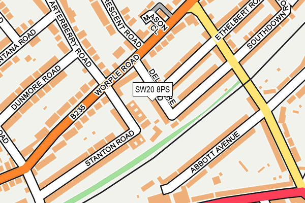 SW20 8PS map - OS OpenMap – Local (Ordnance Survey)