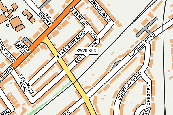 SW20 8PX map - OS OpenMap – Local (Ordnance Survey)