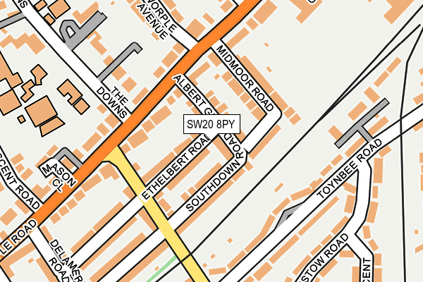 SW20 8PY map - OS OpenMap – Local (Ordnance Survey)