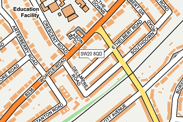 SW20 8QD map - OS OpenMap – Local (Ordnance Survey)