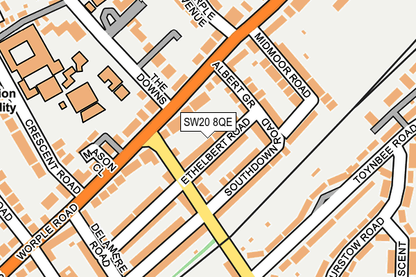 SW20 8QE map - OS OpenMap – Local (Ordnance Survey)