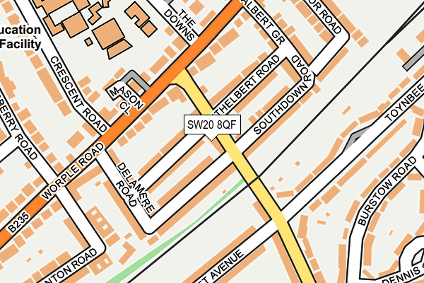 SW20 8QF map - OS OpenMap – Local (Ordnance Survey)