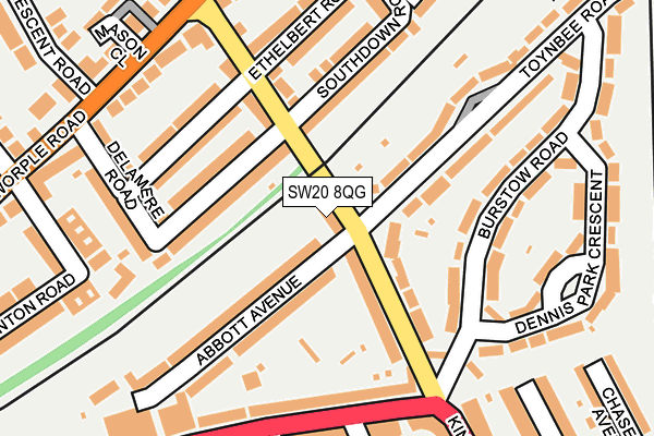 SW20 8QG map - OS OpenMap – Local (Ordnance Survey)