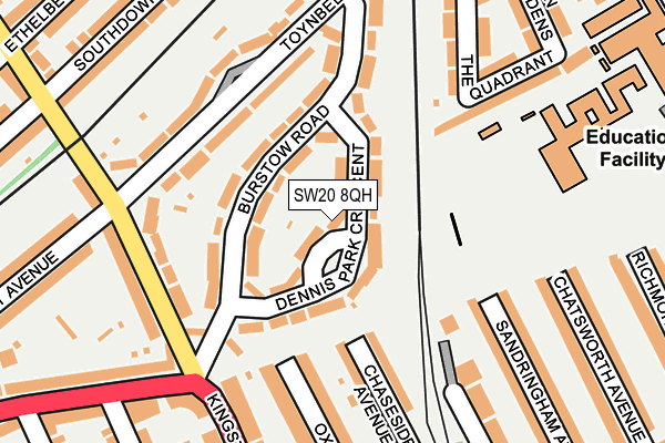 SW20 8QH map - OS OpenMap – Local (Ordnance Survey)