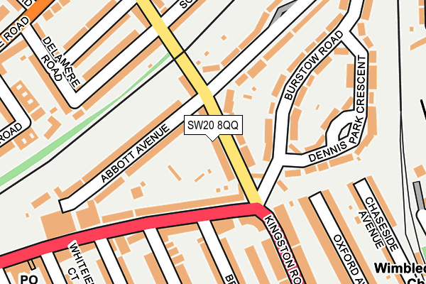 SW20 8QQ map - OS OpenMap – Local (Ordnance Survey)