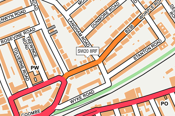 SW20 8RF map - OS OpenMap – Local (Ordnance Survey)