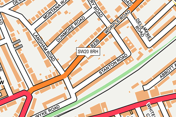 SW20 8RH map - OS OpenMap – Local (Ordnance Survey)