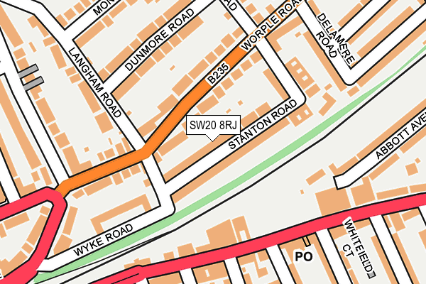 SW20 8RJ map - OS OpenMap – Local (Ordnance Survey)