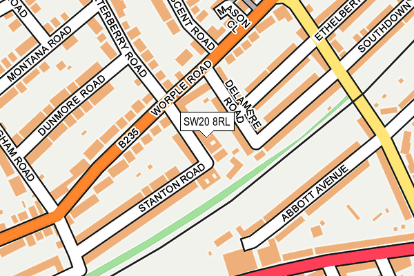 SW20 8RL map - OS OpenMap – Local (Ordnance Survey)