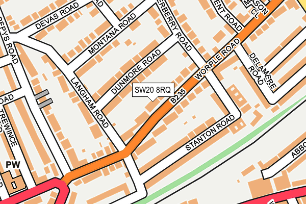 SW20 8RQ map - OS OpenMap – Local (Ordnance Survey)