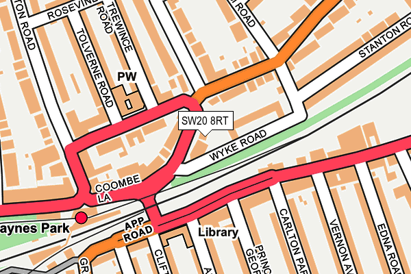 SW20 8RT map - OS OpenMap – Local (Ordnance Survey)