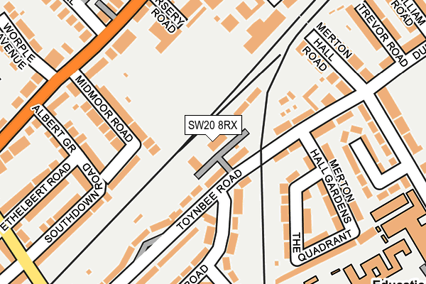 SW20 8RX map - OS OpenMap – Local (Ordnance Survey)