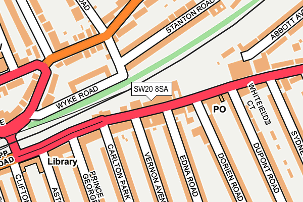 SW20 8SA map - OS OpenMap – Local (Ordnance Survey)