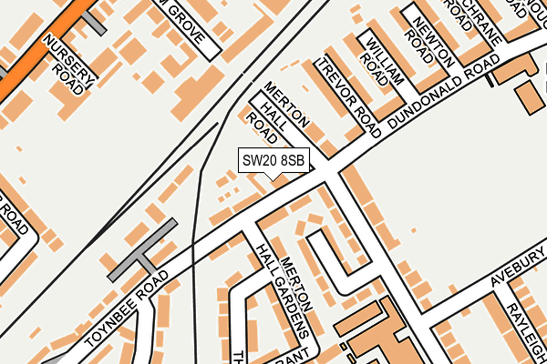 SW20 8SB map - OS OpenMap – Local (Ordnance Survey)