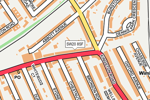 SW20 8SF map - OS OpenMap – Local (Ordnance Survey)