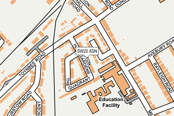 SW20 8SN map - OS OpenMap – Local (Ordnance Survey)