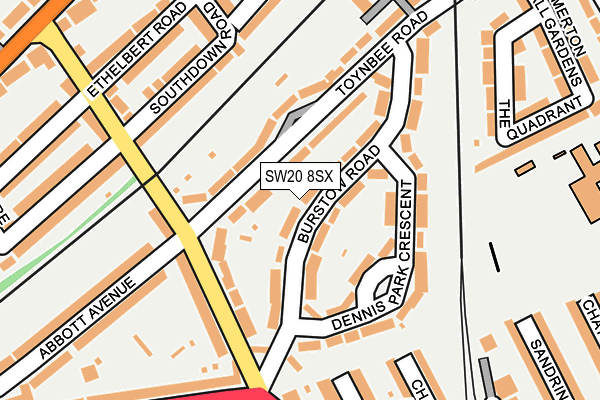SW20 8SX map - OS OpenMap – Local (Ordnance Survey)