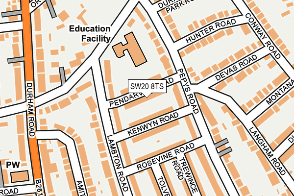 SW20 8TS map - OS OpenMap – Local (Ordnance Survey)