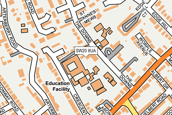 SW20 8UA map - OS OpenMap – Local (Ordnance Survey)