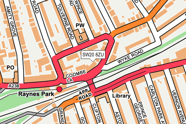 SW20 8ZU map - OS OpenMap – Local (Ordnance Survey)