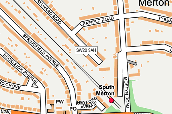 SW20 9AH map - OS OpenMap – Local (Ordnance Survey)