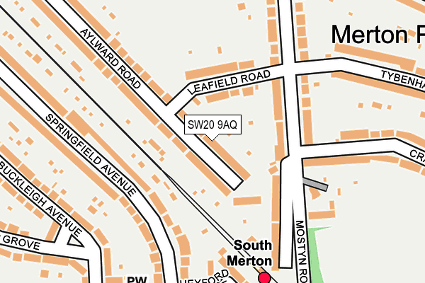 SW20 9AQ map - OS OpenMap – Local (Ordnance Survey)