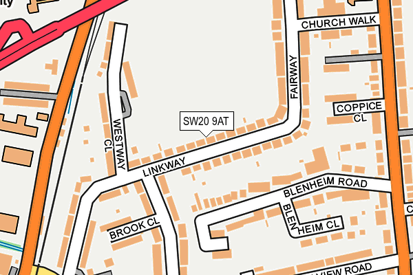 SW20 9AT map - OS OpenMap – Local (Ordnance Survey)