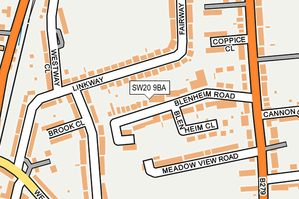 SW20 9BA map - OS OpenMap – Local (Ordnance Survey)