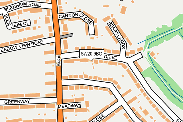 SW20 9BG map - OS OpenMap – Local (Ordnance Survey)