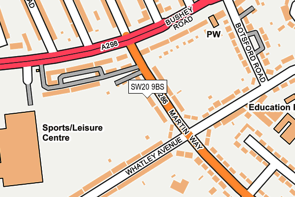 SW20 9BS map - OS OpenMap – Local (Ordnance Survey)