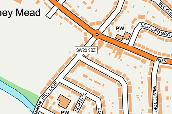 SW20 9BZ map - OS OpenMap – Local (Ordnance Survey)
