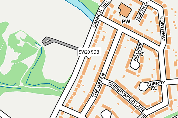 SW20 9DB map - OS OpenMap – Local (Ordnance Survey)