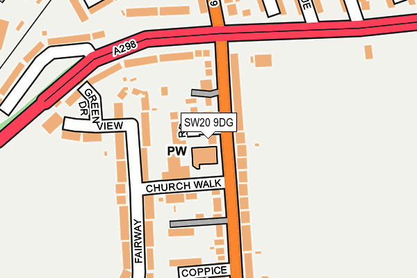 SW20 9DG map - OS OpenMap – Local (Ordnance Survey)