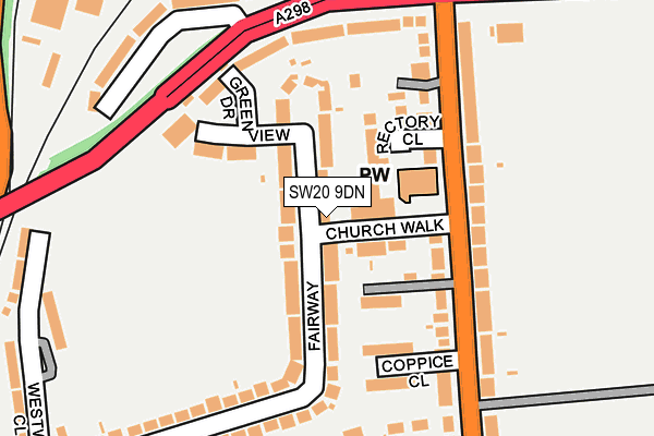 SW20 9DN map - OS OpenMap – Local (Ordnance Survey)