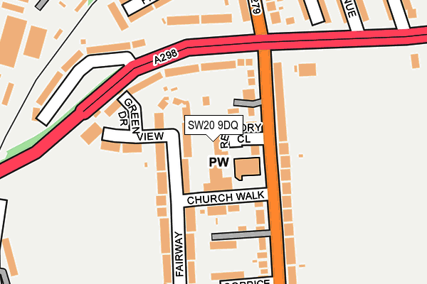 SW20 9DQ map - OS OpenMap – Local (Ordnance Survey)