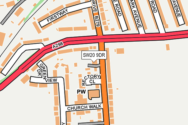 SW20 9DR map - OS OpenMap – Local (Ordnance Survey)
