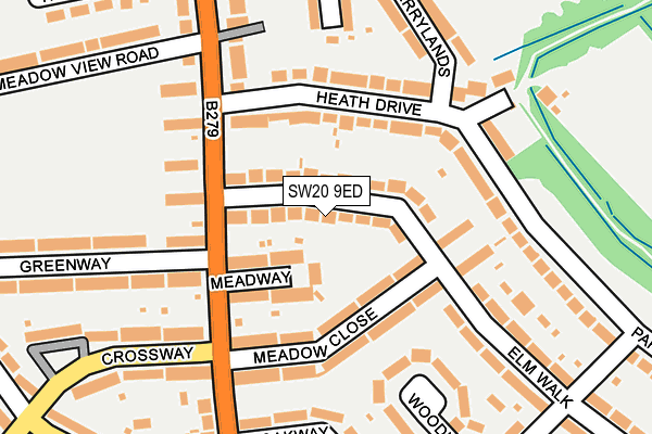 SW20 9ED map - OS OpenMap – Local (Ordnance Survey)