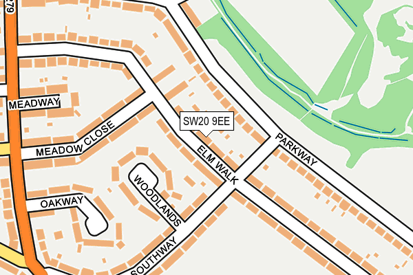 SW20 9EE map - OS OpenMap – Local (Ordnance Survey)