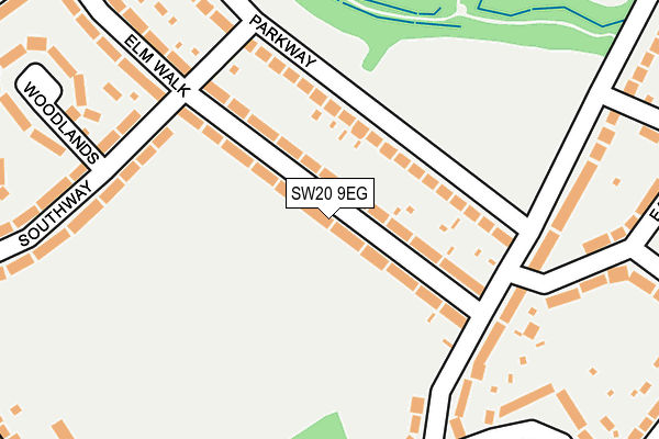 SW20 9EG map - OS OpenMap – Local (Ordnance Survey)