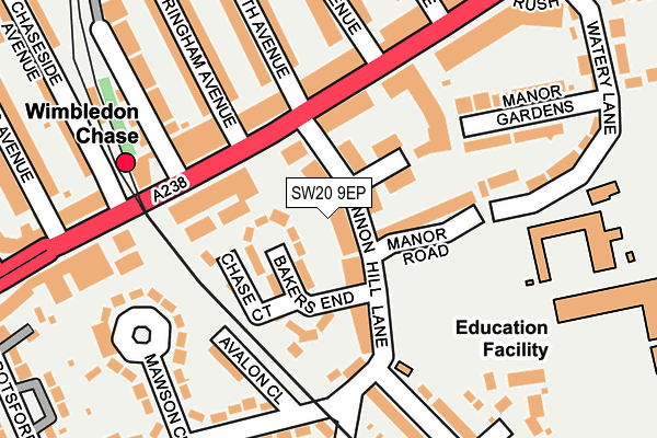 SW20 9EP map - OS OpenMap – Local (Ordnance Survey)