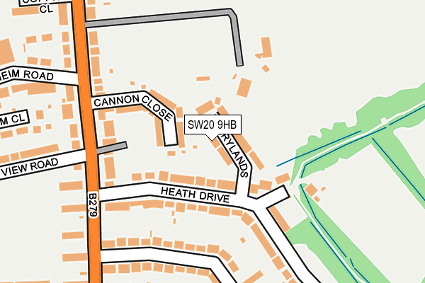 SW20 9HB map - OS OpenMap – Local (Ordnance Survey)