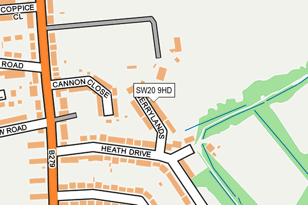 SW20 9HD map - OS OpenMap – Local (Ordnance Survey)